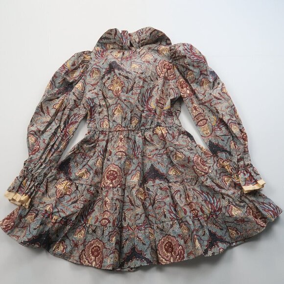 Ulla Johnson Caris Long Sleeve A Line Mini Dress in Ether Blue 4 - Picture 10 of 10